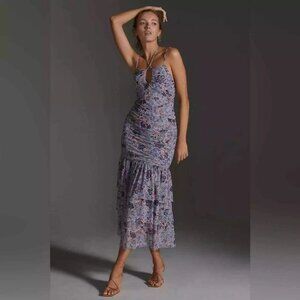 MISA Los Angeles Nicola Halter Midi Dress Size XSMALL